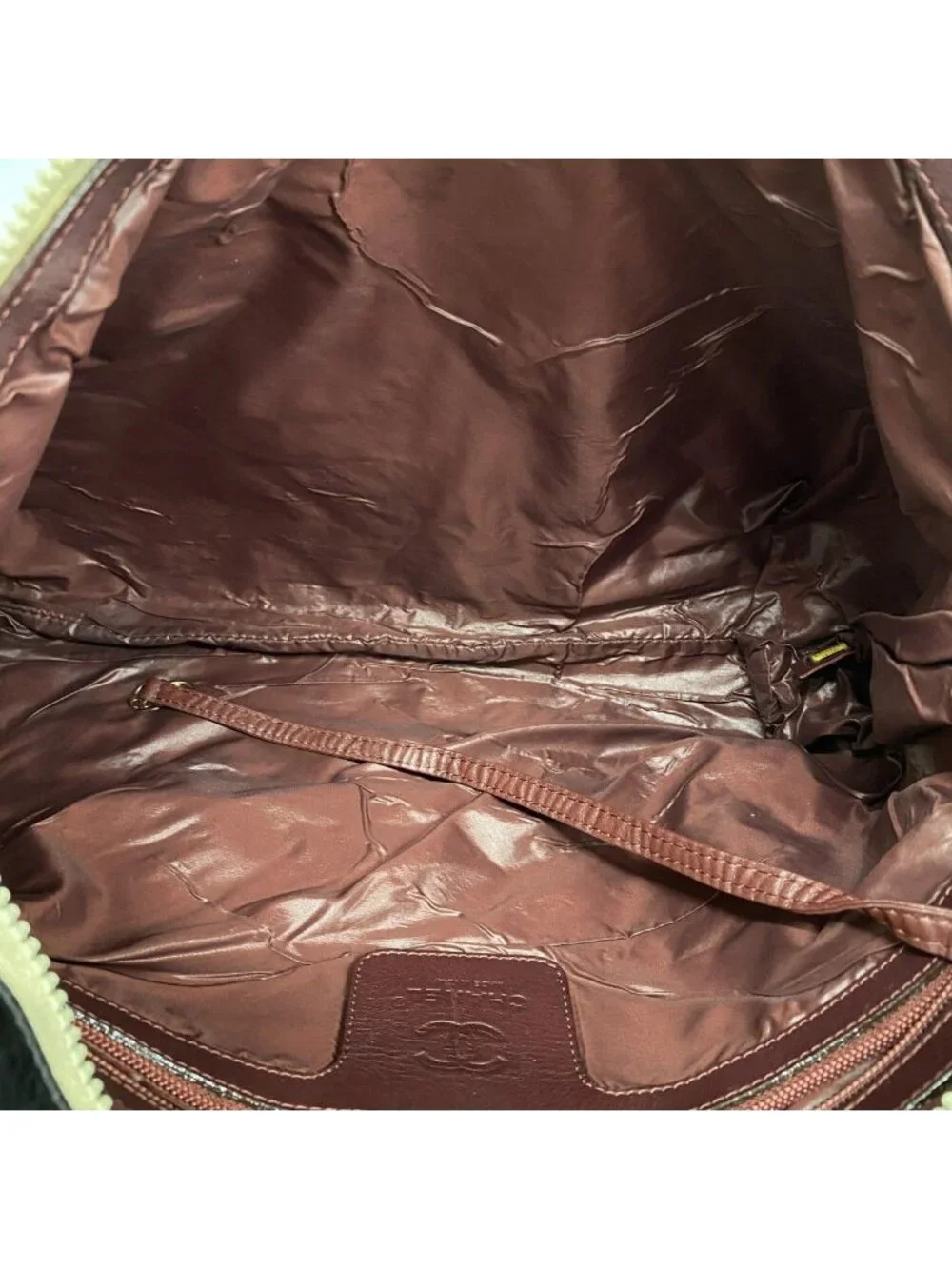 Chanel Tote Coco Cocoon Leather Nylon Red Black Gold